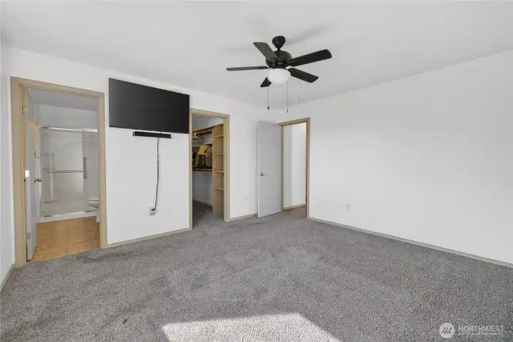 Primary Bedroom looking at bathroom and walk in closet
