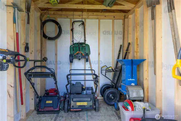 Interior of shed