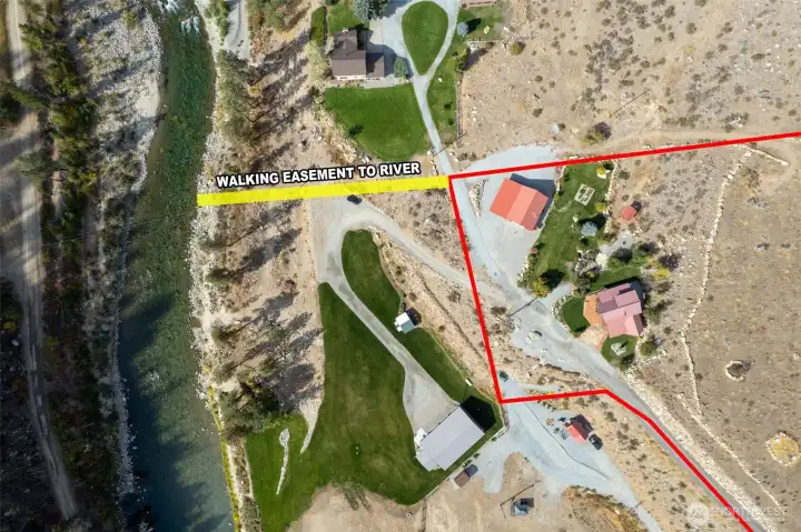 Deeded walking easement to the Methow River.