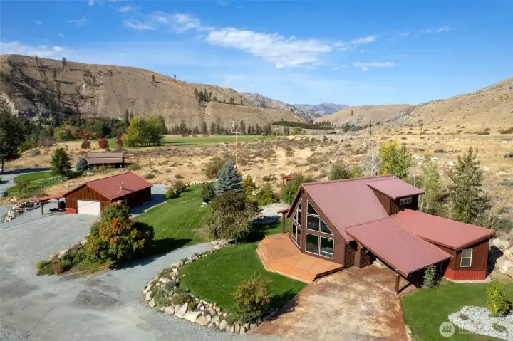 Professionally landscaped 4 acre home site.