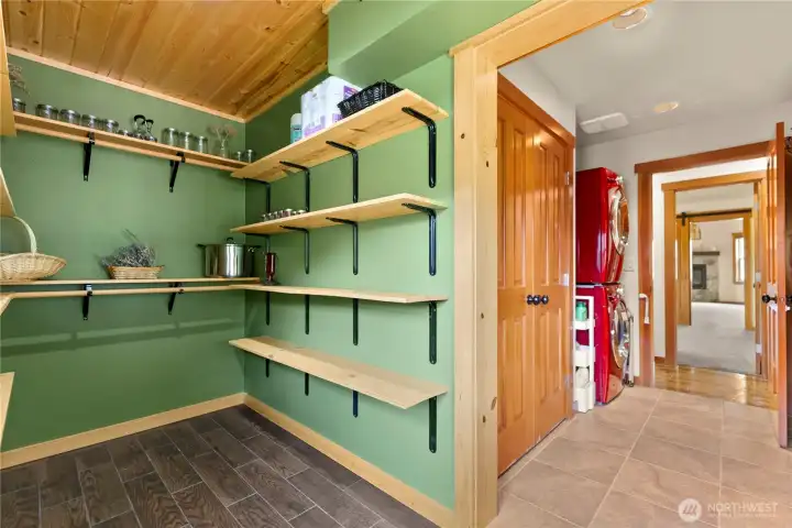 Walk in pantry and spacious laundry area with ample storage.