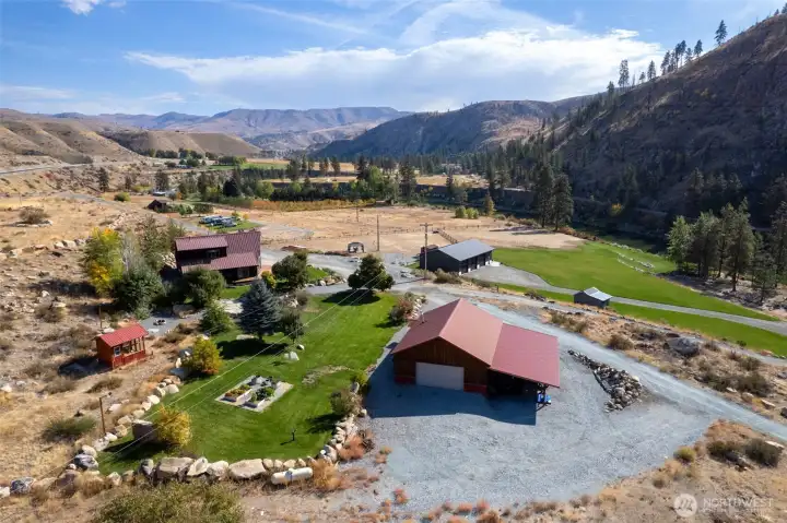 Over 4 acres of land, with only some of it landscaped and watered, keeping your water usage and maintenance footprint lower.