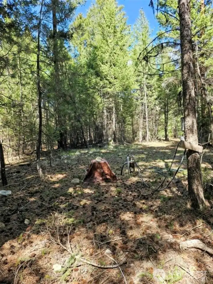 Generator is covered with a brown tarp