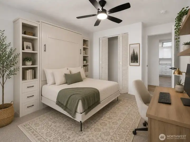 Virtually Staged as Home Office or a Guest Bedroom