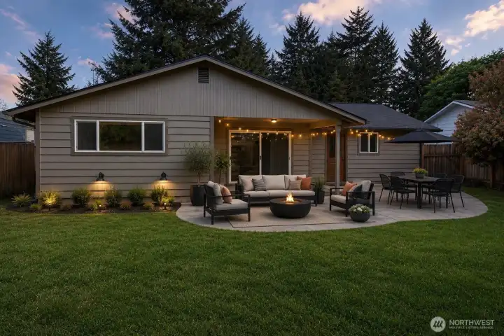 Virtually Staged Covered Outdoor Space