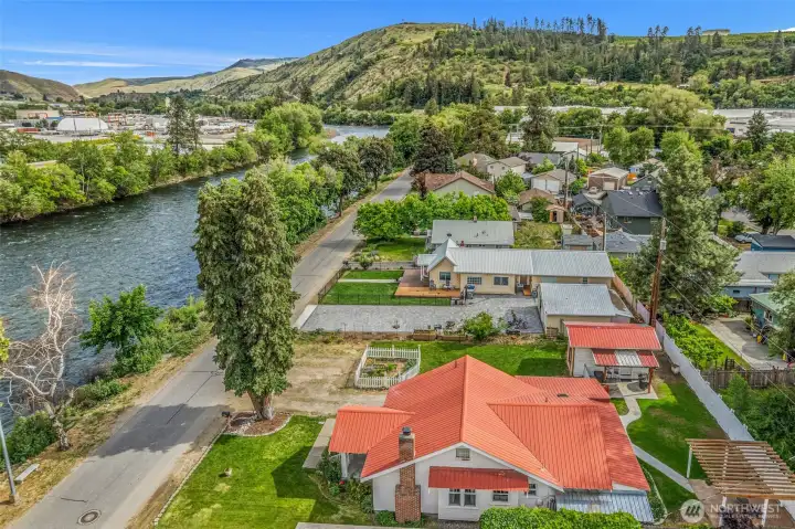 Ariel shot of property to show the nice size and set up of lot.