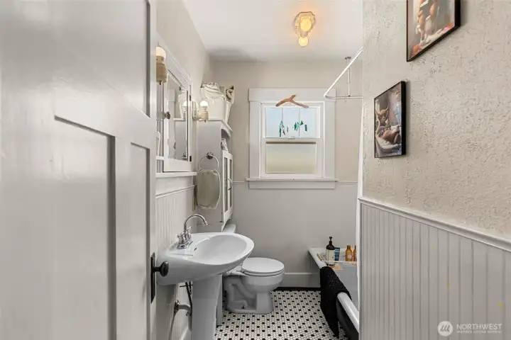Bathroom on main. Perfectly updated to feel new, but still see its classic charm.