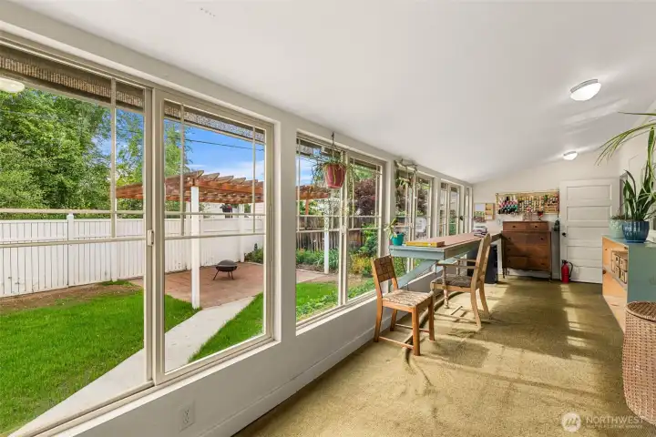 Sun room perfect for relaxing or creating all year round