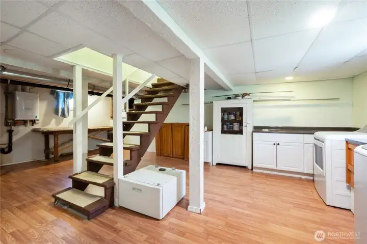 Basement with laundry