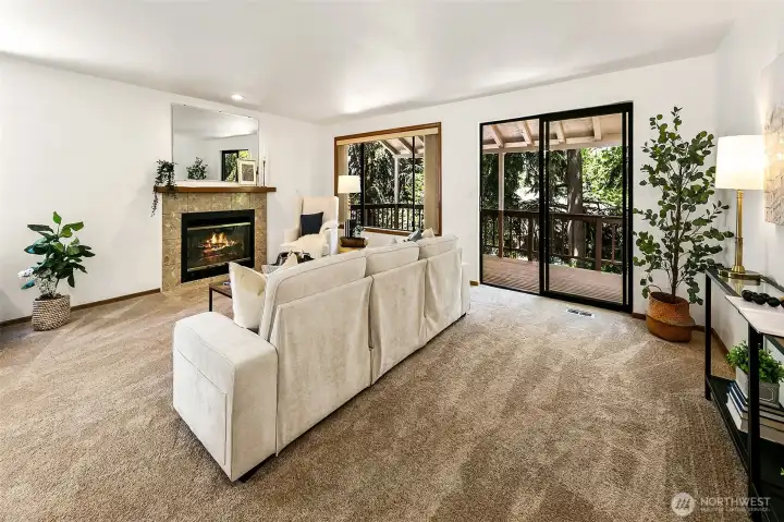 A flexible garden-level living space with direct outdoor access, offering room for media, recreation, guests, hobbies or work-from-home needs.