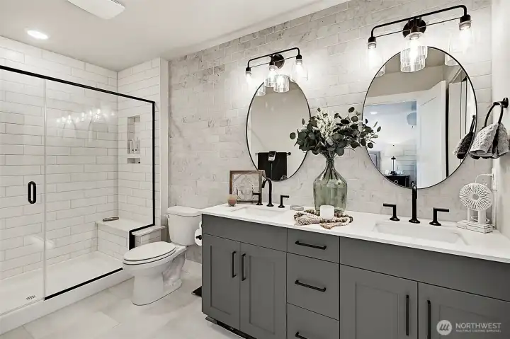 Custom designed primary bath.