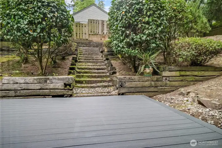 Spacious, low maintenance composite deck off the kitchen Spacious, low maintenance composite deck off the kitchen