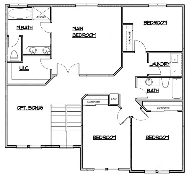 Upper Floor Plan. May depict features not included as standard.