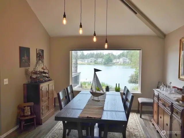 Formal Dining Room w/ large picture windows for Duck Lake views.