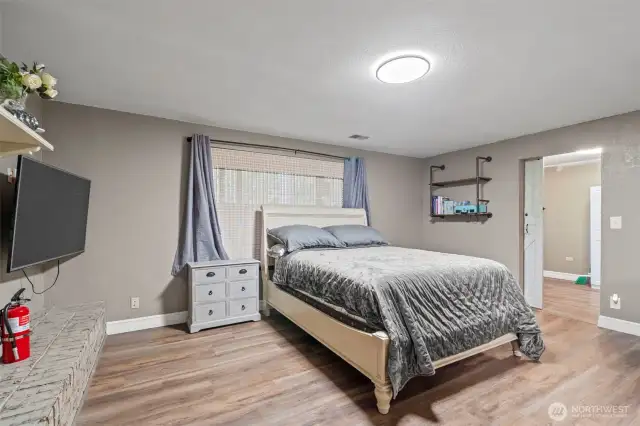 Another view of the family room currently used as a bedroom.