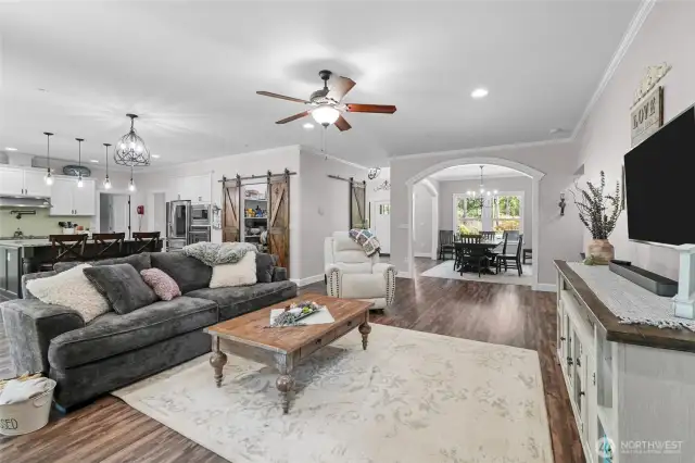 Family room conveniently located off kitchen and dining.