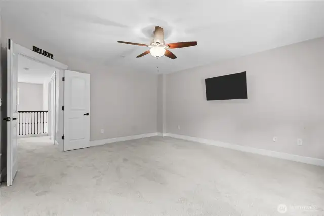 Bonus room with french doors