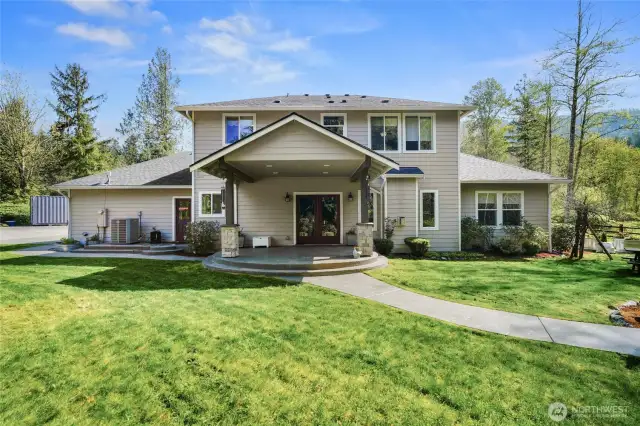 View of spacious backyard