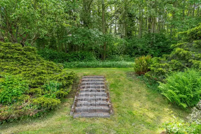 Steps to upper yard