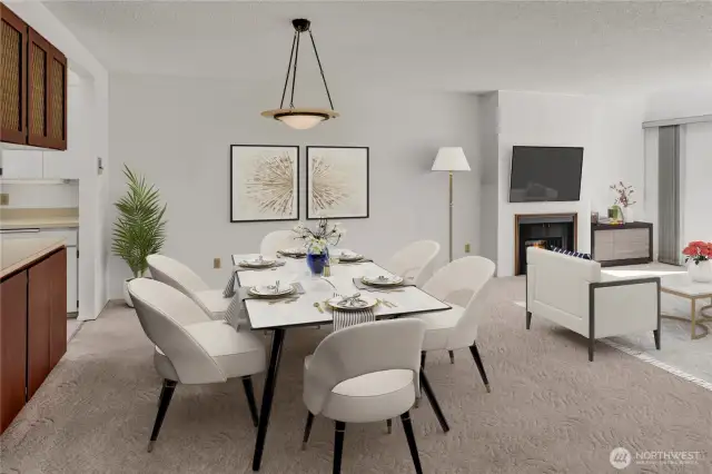 Virtual staging to highlight the flexibility of this space