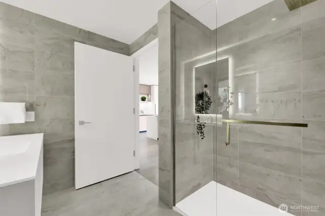 Contemporary bathroom with a Rain Shower