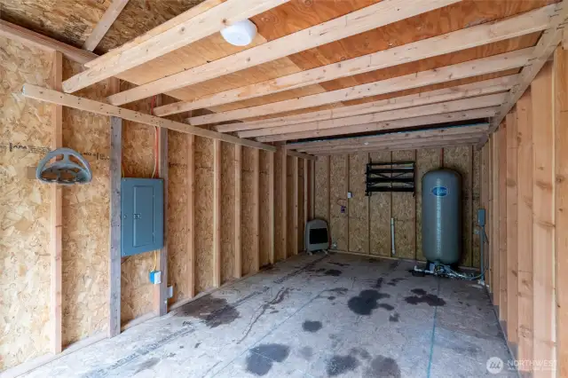 Installed electrical panel + 220V outlet in the second shed.