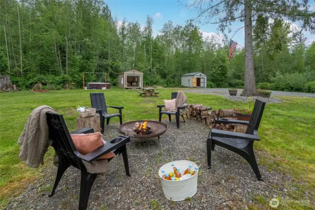 Imagine nights around the campfire after a long day of working on the property, or taking a weekend escape and bringing the camper for the weekend. There's room to invite all your friends, and you'll love the sanctuary of your new private escape.
