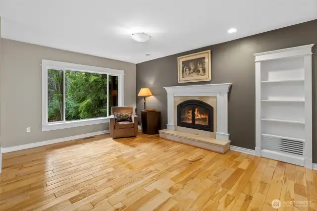 Forested views out the living room window