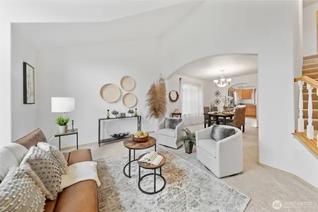 Great flow to this floorplan where all rooms are connecting with the staircase in the middle.