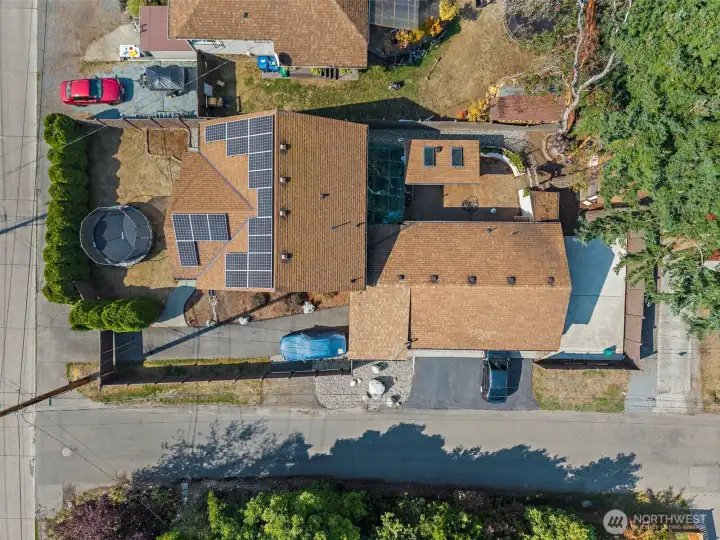 Birds eye view of the property.