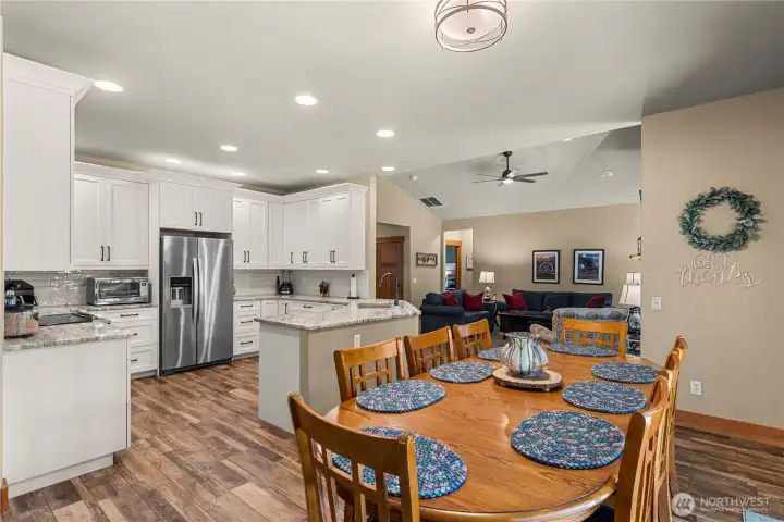 Great Room, Dining into Kitchen