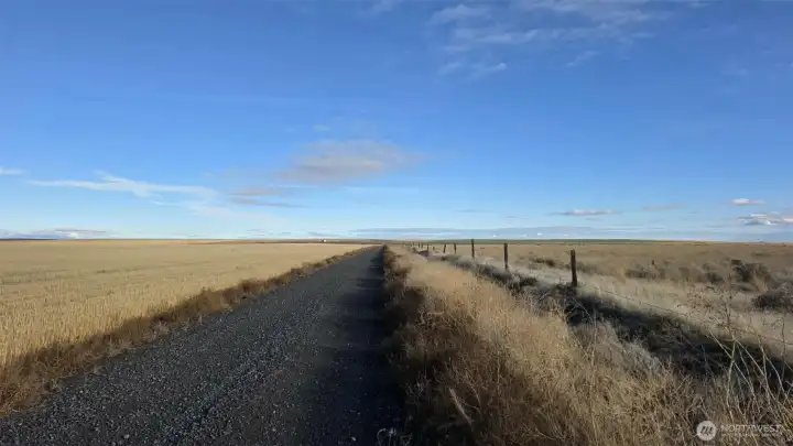 Rd 16 NE looking toward Black Rock Road NE.  Parcel on Right.