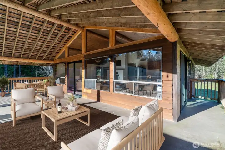 Massive Covered Deck  Virtually Staged