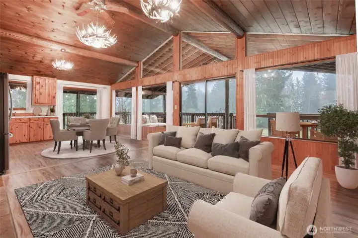 Living Room and Dinning Room  Virtually Staged