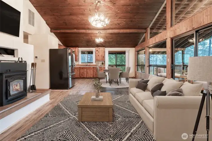 Living Room and Dining Room     Virtually Staged