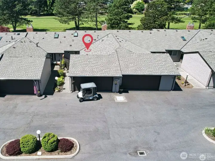 Aerial Looking to Condo 13 and Garage