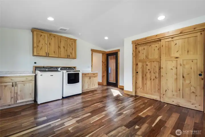 Laundry is in second bedroom/office but could be framed into a laundry closet with barn doors.