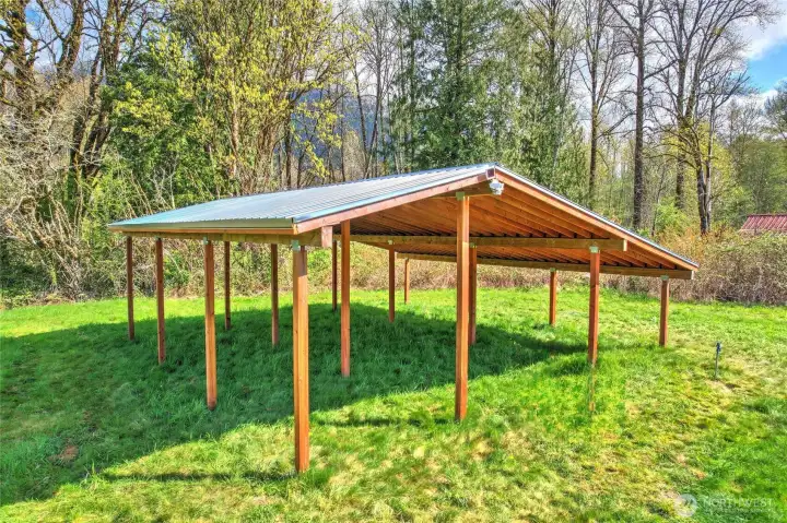 Stick framed with metal roof 40x40 (this was going to be a barn) its ready for you to make it fit your own needs.