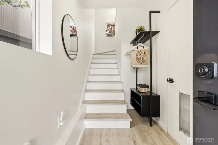 Entry from garage or front door