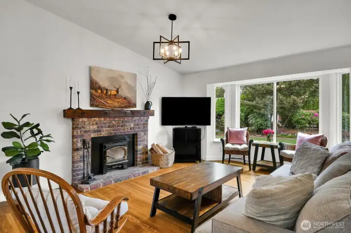 Enjoy natural light from the bay window.