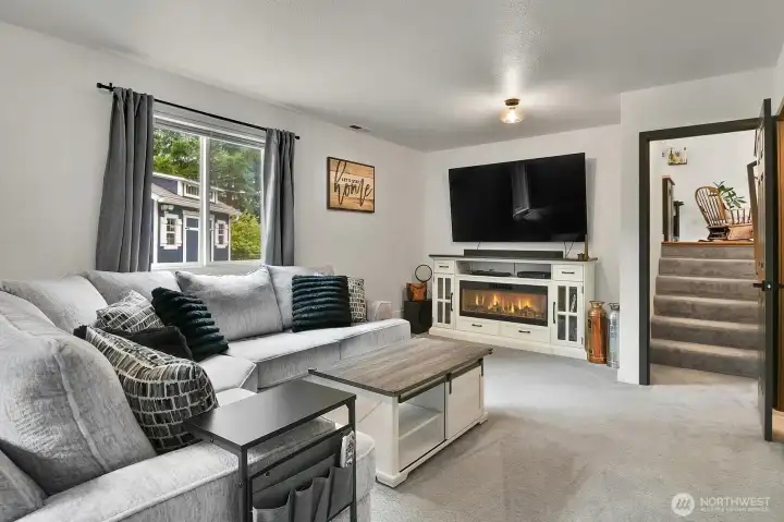 Additional lower-level living.