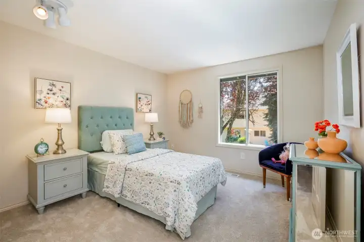 Third bedroom enjoys backyard views Third bedroom enjoys backyard views