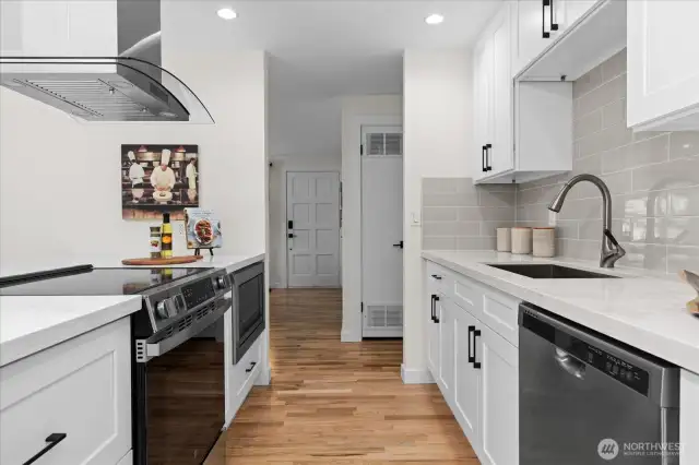 Brand new range, hood vent and built-in microwave