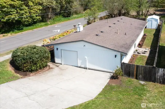 Plenty of space for parking, with oversized one-car garage and double wide, long driveway