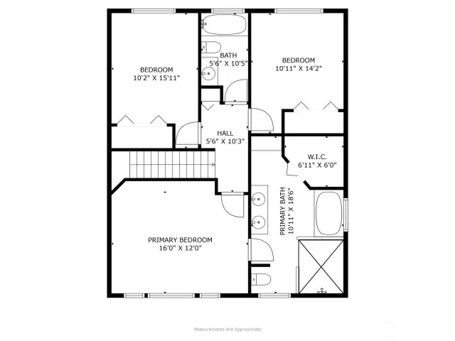 Upstairs bedroom and baths