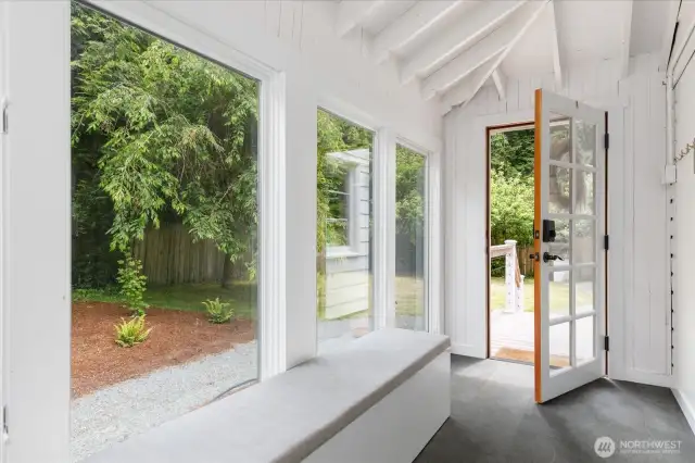 Mud room, entryway to main house