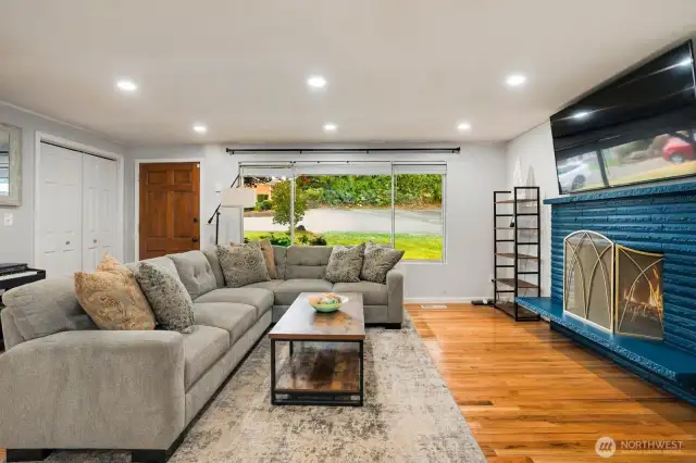 Check out the spectacular fireplace!