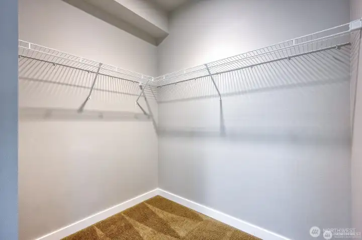 Spacious walk-in closet with ample storage
