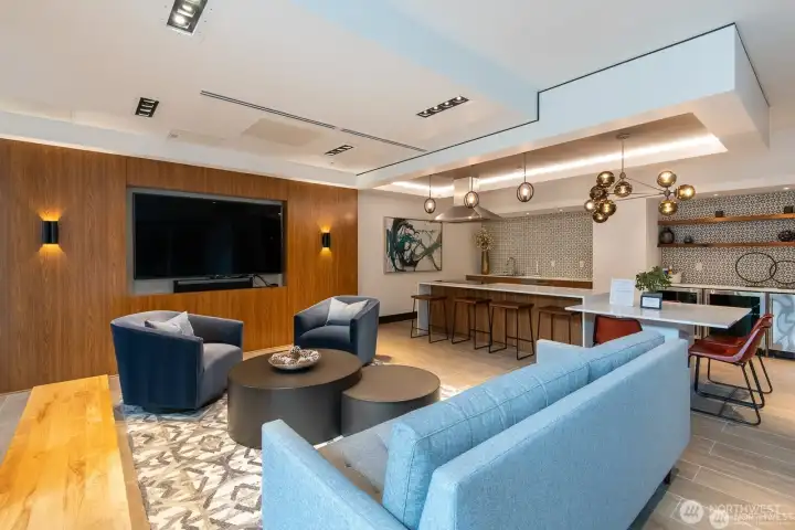 Stylish club room perfect for gatherings