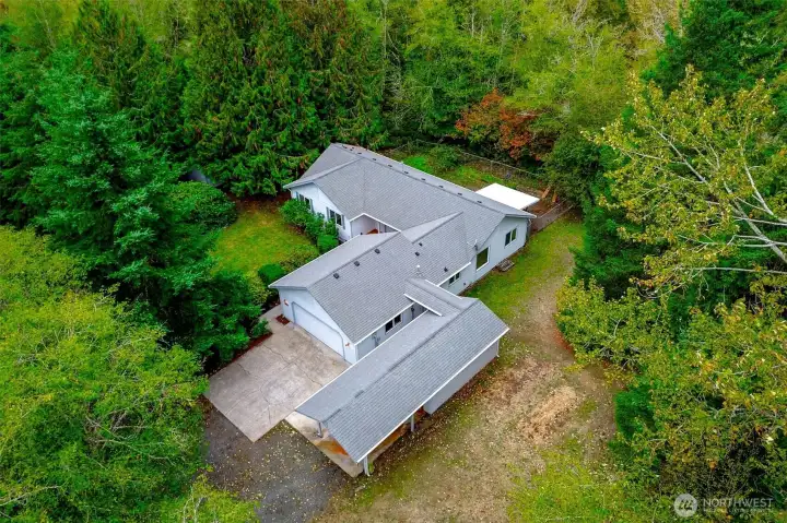 Nestled in the wood for privacy.